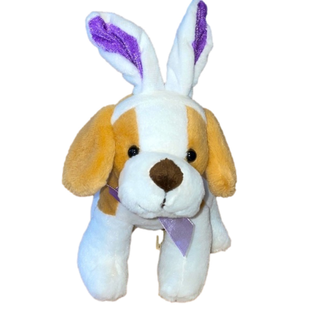 DAN Dee Collector’s choice plush puppy with purple rabbit ears and purple bow